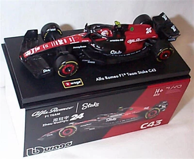 F1 Alfa Romeo C43 2023 #24 Zhou Guanyu Burago 38086 escala 1/43 nuevo en estuche Foto 1 de 3