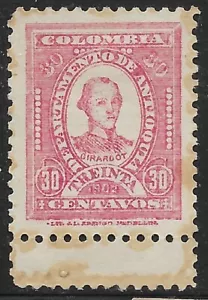 COLOMBIA Local ANTIOQUIA 1902 SC# 138🔥 Atanasio Girardo🔥MH OG - Picture 1 of 2