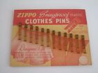 Zippo 1950's or 1960's Snag Proof Plastic Clothes Pin Set of 12 Pins Unused