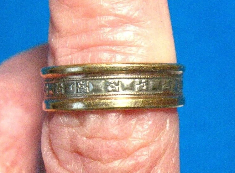 ANILLO BANDA ETERNIDAD PLATA RELLENO ORO AMARILLO TALLA 6 2,6 GRAMOS Foto 1 de 2