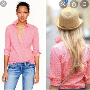 Camisa Top J Crew Rosa Neón Floral Bufanda con Botones Frontal 6 BLOGGER FAV RARA USADA EN EXCELENTE ESTADO - Imagen 1 de 8