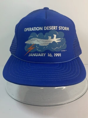 Sombrero de camionero vintage de malla Operation Desert Storm 1991 - por Speedway Hats Foto 1 de 4