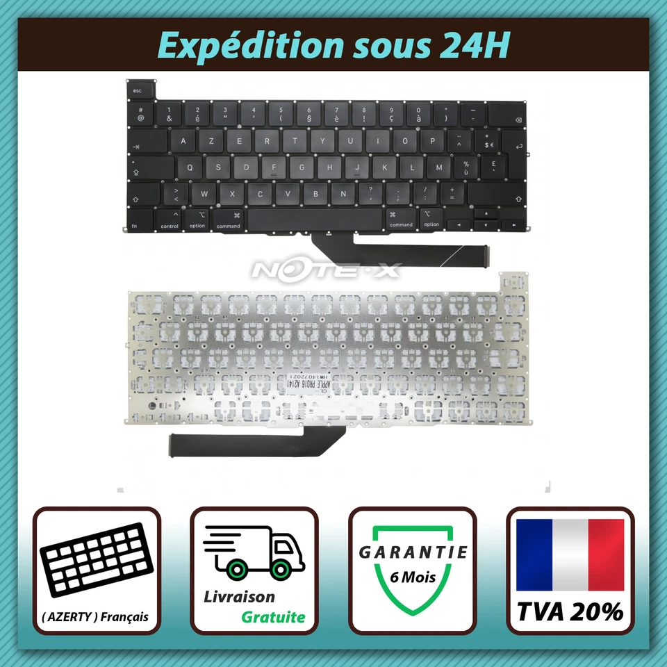 CLAVIER FRANÇAIS AZERTY POUR APPLE MACBOOK PRO A2141 16" (2019)