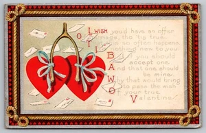 Postcard: Valentine, Novelty, Art, Embossed, Metallic, Unposted - Picture 1 of 2