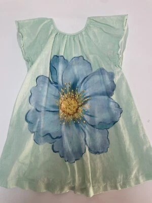 Vestido Zara Niña Verde Azul Flor 5 Años Foto 1 de 4