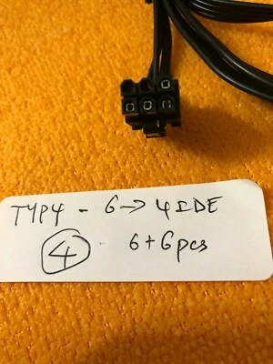 Corsair 6 Pin to 4 Pin four Plug Molex Type 4 Corsair CX650M CX750M CX850M SERIE - Image 1 of 2