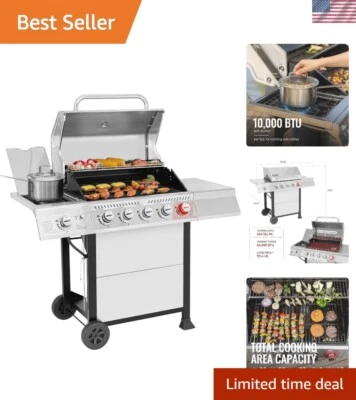 Lujosa parrilla de gas propano de 5 quemadores - Termómetro incorporado, limpieza sin complicaciones Foto 1 de 4