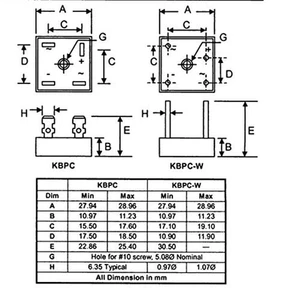 5 Stück KBPC3510 Brückengleichrichterdiode, 35A 1000V einphasig, Vollwelle 35 Amp... - Bild 1 von 12