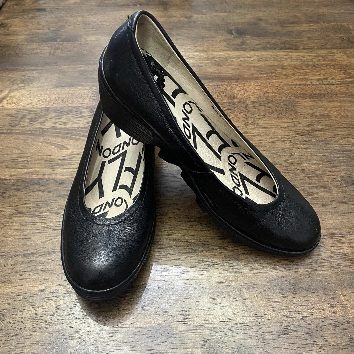 FLY London Women's Vily Pump - Thermo Rubber Wedge Heels With Velcro Strap