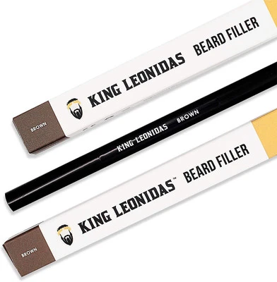 King Leonidas Beard Pencil Filler for Men (Brown), Water-Resistant Beard Liner