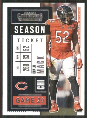 2020 Contenders #81 Khalil Mack Chicago Bears 49347 - Image 1 of 2