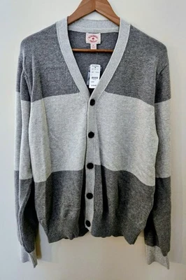 Brooks Brothers Red Fleece Label Men's XL White/Grey Cardigan - Wool/Cotton NWT - Image 1 of 4