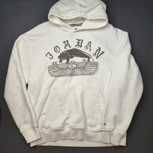 Nike Jordan Hoodie Mens Large White Umar Rashid Flight Fleece Sweatshirt DV7571 - Picture 1 of 11