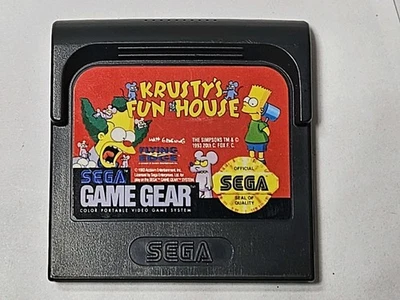 Krusty's Fun House (Sega Game Gear, 1993) Rare Near Mint Cartridge Tested - Image 1 of 4