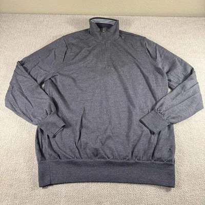 Brooks Brothers Sweater Mens XL Gray Merino Wool Quarter Zip Mock Neck Pullover - Image 1 of 4