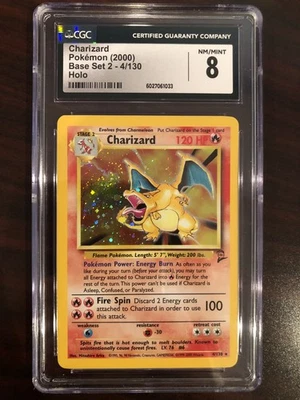 Charizard 4/130 Base Set 2 Holo (CGC 8, NM/Mint) - Image 1 of 4