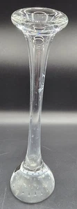 VTG Calla Lily Shaped Clear Glass Vase Controlled Bubble Tuscany Collection  - Picture 1 of 6