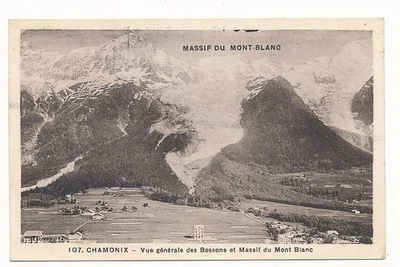 D427789 France Postal Card Massif du Mont Blanc Chamonix 1930 - Image 1 of 2