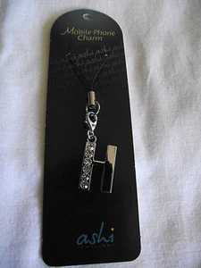 BIJOU pour portable - Motif  LETTRE  INITIALE  H   -  strass blanc - Picture 1 of 1