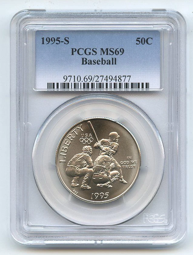 1995 S 50C Olympic Baseball Commemorative PCGS MS69 - Image 1 of 1
