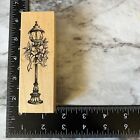 PSX DESIGNS G1366 LAMP POST HOLLY BERRIES RIBBON WOOD RUBBER STAMP