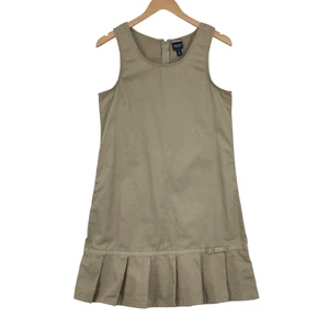 French Toast Girls Brown Cotton Blend Sleeveless Back Zip Uniform Dress Size 18 - Picture 1 of 9