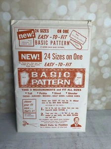 RARE VTG 1964 Alfred Bach Basic Pattern UNCUT 24 Sizes Dress Skirt Top - Picture 1 of 7