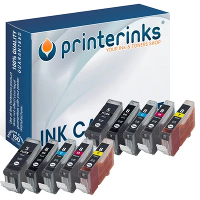 PRINTERINKS Inchiostro compatibile PGI-5BK e CLI-8BK/Y per Canon Pixma iP5200 iP4200 - confezione da 10