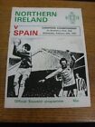 16/02/1972 Northern Ireland v Spain [At Hull City] (light creasing, scorers note