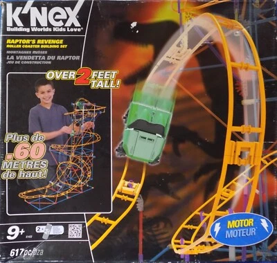 K'NEX RAPTOR'S REVENGE ROLLER COASTER BUILDING SET Original Box #51432 Tested - Image 1 of 4