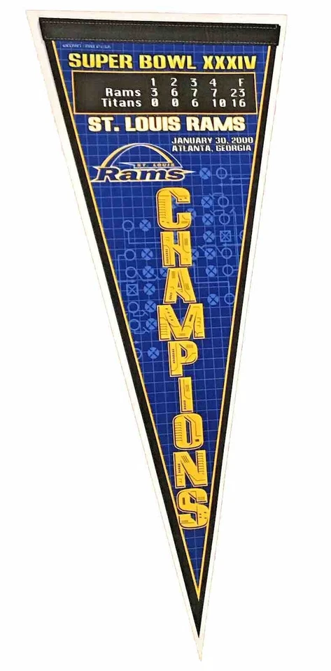 Banderín de colección St. Louis Rams y manga Ultra Pro Super Bowl XXXIV 34 EE. UU. Foto 1 de 4