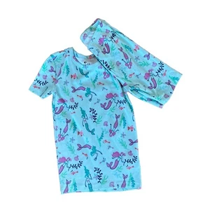 2 Pc FISH STIX Girls Size 10 Mermaid Short Sleeve Short Pajama Set Green NWOT - Picture 1 of 3