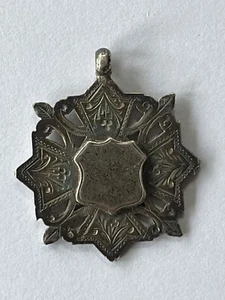 Sterling Silver Pocket Watch Fob Medal William Adams 1914 11g Blank Cartouche - Picture 1 of 14