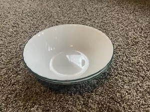 Corelle Callaway Ivy Swirl Edge Serving Bowl Green Rim 8-1/2" - Picture 1 of 4