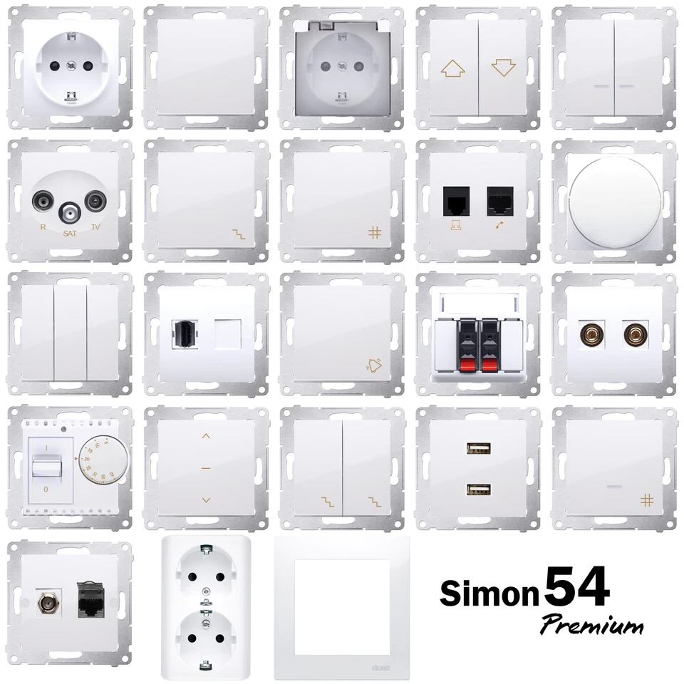 KONTAKT SIMON | GAMME SIMON 54 PREMIUM | BLANC Prises / Interrupteurs / Cadres