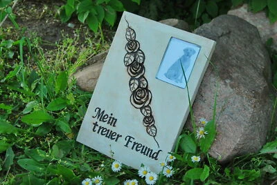 Grabstein Grabplatte Grabtafel Hund Katze Tier Gedenkstein Tiergrabtafel 30cm - Bild 1 von 3