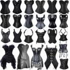Women Black Steampunk Corset Bustier Gothic Shapewear Plus-Size Lingerie Lace up