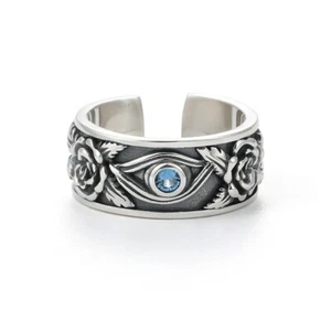 Ring Edelstahl Herrenring Männerring Ägypten Auge blau Modeschmuck Geschenk - Bild 1 von 10