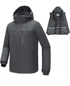 Men's Waterproof Winter Jacket Warm Winter Coat Outdoor Ski Snow 2XL - Picture 1 of 6