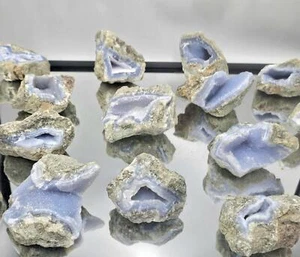 Blue Lace Agate Crystal Geodes Rough Malawi Africa - Picture 1 of 6
