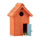 Nichoir à oiseaux en bois forme de petite maison avec porte abri refuge