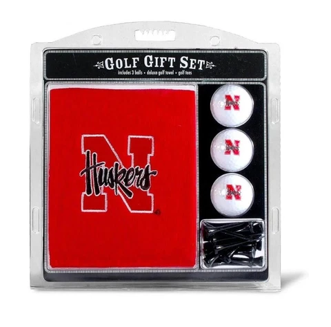 Nebraska Cornhuskers Golf Gift Set with Embroidered Towel [NEW] NCAA Ball Tee Cover