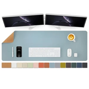 Large Cork Desk Mat 47.2x17 inch Light Blue Desk Pad for Office and Home - Picture 1 of 8