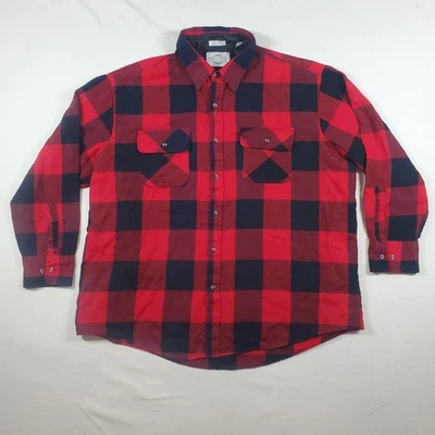 Vintage Northwest Territory Buffalo Plaid Flannel Shirt Mens 3XL Red Black FLAW - Image 1 of 4