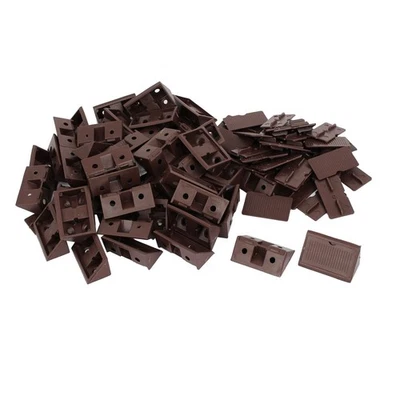 50pz Armadio Fori 4 Ripiano Angolo Giunto Rinforzo Supporto Staffe Marrone - Immagine 1 di 3