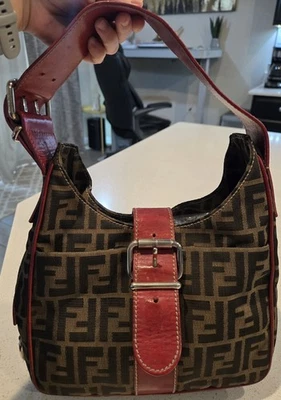 Fendi Zucca Shoulder Bag Vintage Silver Hardware  Authentic With Free COA - Image 1 of 4