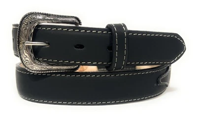 KID'S WESTERN LEATHER BELT. COWBOY RODEO PLAIN NOBUCK LEATHER BOYS GIRLS BELT - Imagem 1 de 4