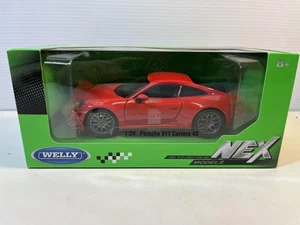 Porsche 911 Carrera 4S Diecast Model Car: 1/24 Scale, New In the Box By Welly - Picture 1 of 7