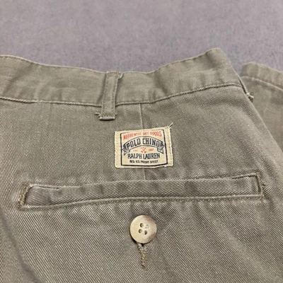 Vintage Polo Ralph Lauren Pants 34x34 Green Pleated Casual Preppy Chino READ! - Image 1 of 4