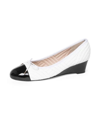 Paul Mayer Actitudes NUBA CUERO ACOLCHADO zapatos de ballet CUÑA talla 10 Foto 1 de 4